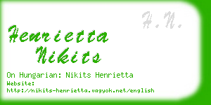 henrietta nikits business card